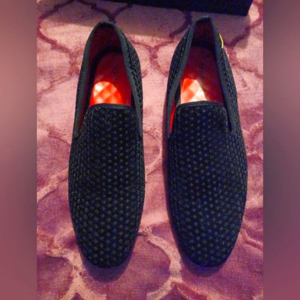 Meijiana Men's Dress Loafers Green Velvet like slip-on sz. 13